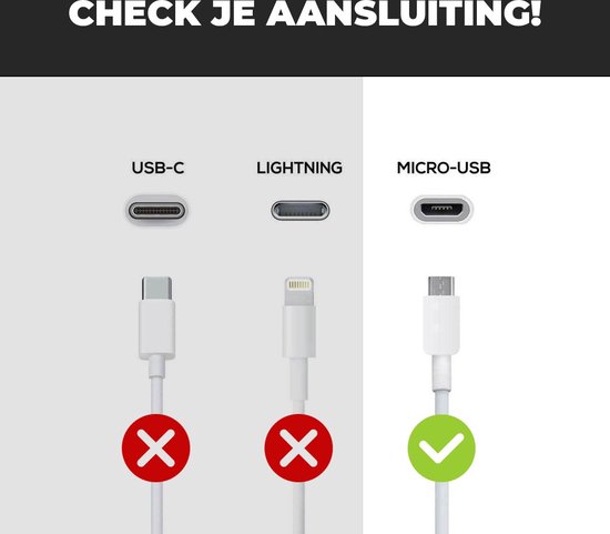 Micro-USB oplaadkabel - 1 Meter - Wit - Geschikt voor X-Box of Playstation controller laden