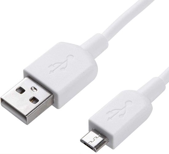 Micro-USB oplaadkabel - 1 Meter - Wit - Geschikt voor X-Box of Playstation controller laden
