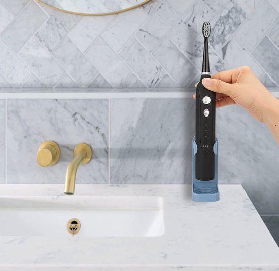 Tandenborstelhouder - Houder Elektrische Tandenborstel - Kleur Zwart - zonder boren - geschikt voor Oral B Toothbrush - Zelfklevend hangende houder