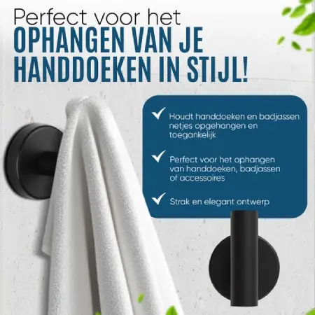 UDUTCH Luxe Toiletaccessoireset 4-delig Zwart - RVS Design | Complete Badkamer & Toilet Set